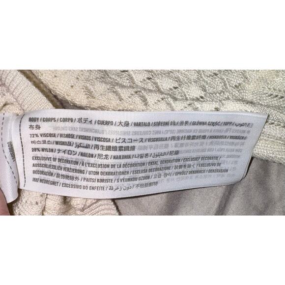 Abercrombie & Fitch Lightweight Cropped Cottage Sweater Women's Size Small Lace - Picture 7 of 8